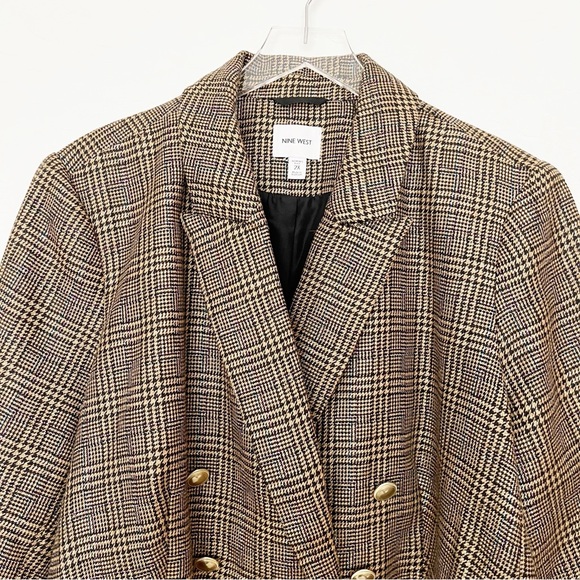 Nine West Womens Blazer Brown and Tan with Metallic Accents Size 2X - Picture 4 of 10